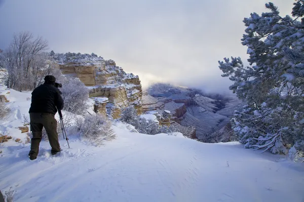 Fotografování grand Canyonu v zimě — Stock fotografie