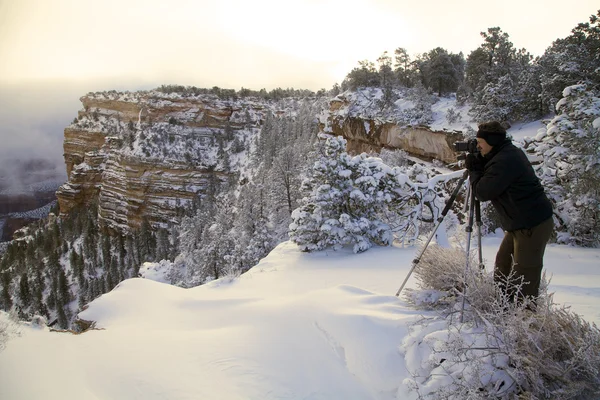 Photographing Grand Canyon in Winter — Stock Photo, Image