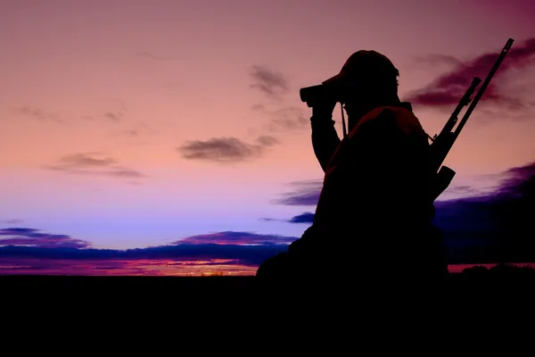 Sunrise camlama avcı — Stok fotoğraf