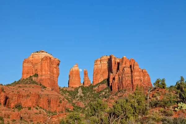 Cathedral Rock Moonrise — Stock Photo, Image