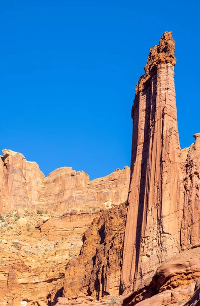 Scenic Rugged Landscape Fisher Towers Moab Utah — 图库照片