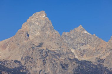 Grand Teton Ulusal Parkı Wyoming 'de manzaralı bir sonbahar manzarası.