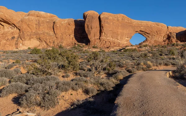 Paisagem Cênica Das Janelas Parque Nacional Dos Arcos Utah — Fotografia de Stock