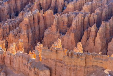 Bryce Canyon Ulusal Parkı Utah 'ta manzaralı bir kış manzarası