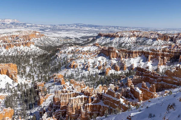 Snow Covered Landscape Bryce Canyon National Park Utah Winter — Stock Photo, Image