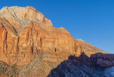 Utah Zion Ulusal Parkı 'nda manzaralı bir kış manzarası