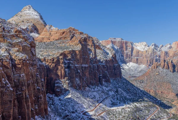 Paysage Enneigé Pittoresque Dans Zion Naitonal Park Utah Hiver — Photo