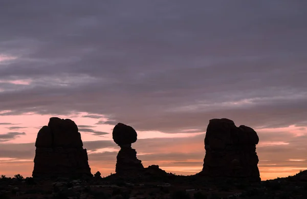 Paisaje Panorámico Del Amanecer Parque Nacional Arches Utah —  Fotos de Stock