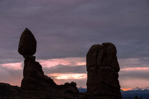 Paisaje Panorámico Del Amanecer Parque Nacional Arches Utah —  Fotos de Stock
