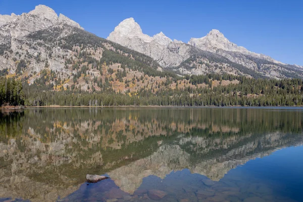 Lago Taggart Parque Nacional Grand Teton Reflexión Otoño — Foto de Stock