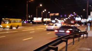 bir gece city Road. Timelapse