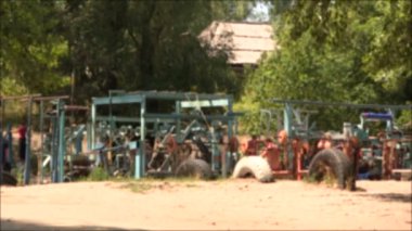 Spor zemin. bulanık sahne