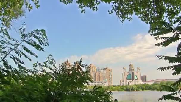 Church and movement of clouds. time lapse — Stock Video