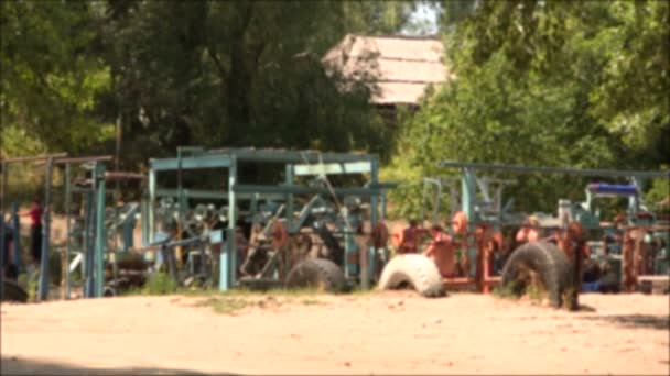 Campo desportivo. Cena desfocada — Vídeo de Stock