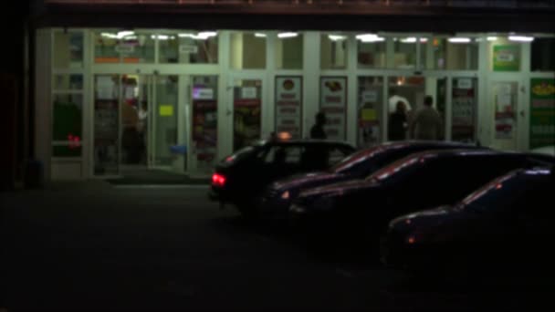 Entrance in supermarket. Blurred Time lapse — Stock Video