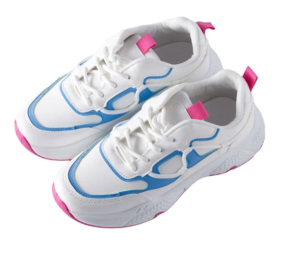 New White Sneakers Isolated White Background Fashionable Sports Shoes Clean — 스톡 사진