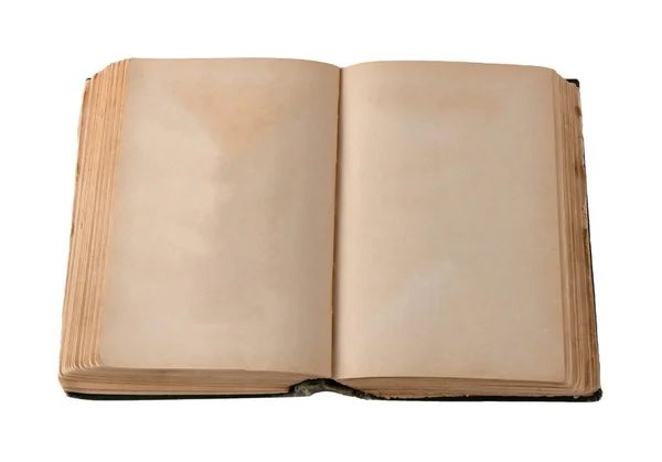 Pages Old Open Book Yellow Page Piece Paper Blank Spread — Stockfoto
