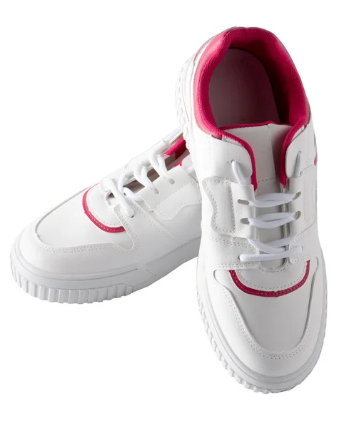 New White Sneakers Isolated White Background Fashionable Sports Shoes Clean — Photo