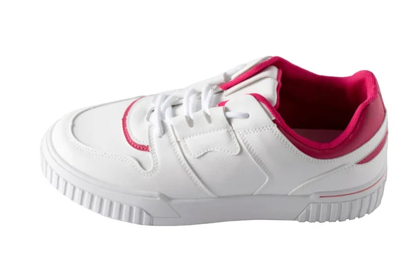 New White Sneakers Isolated White Background Fashionable Sports Shoes Clean — 스톡 사진