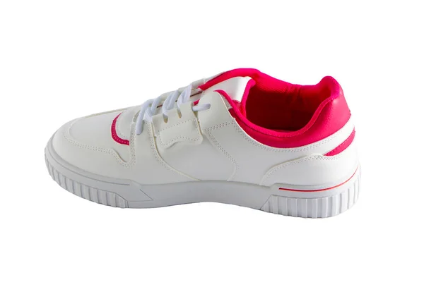 New White Sneakers Isolated White Background Fashionable Sports Shoes Clean — Zdjęcie stockowe