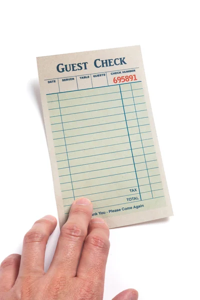 Cheque de invitado en blanco —  Fotos de Stock