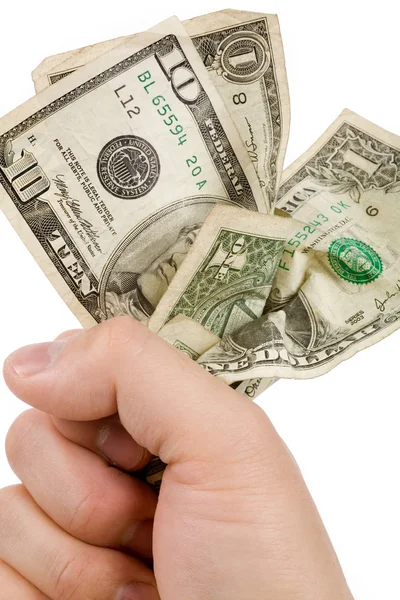 En hand full av oss dollar — Stockfoto