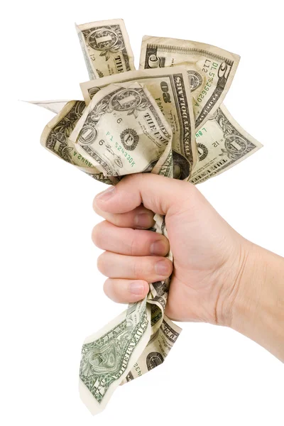 En hand full av oss dollar — Stockfoto