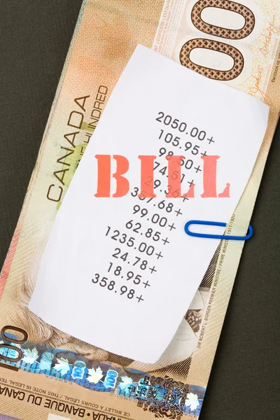Bills and canadian dollars — Stock Photo, Image