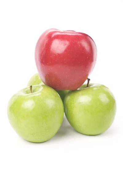 Grönt äpple röd äpple — Stockfoto