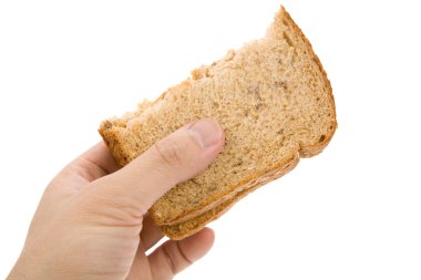 dilimlenmiş kahverengi ekmek