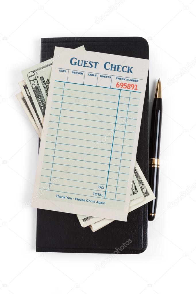 Blank Guest Check and dollar