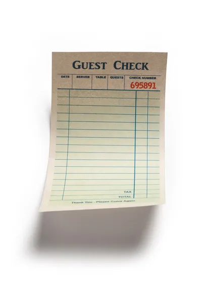 Blank Guest Check — Stock Photo, Image