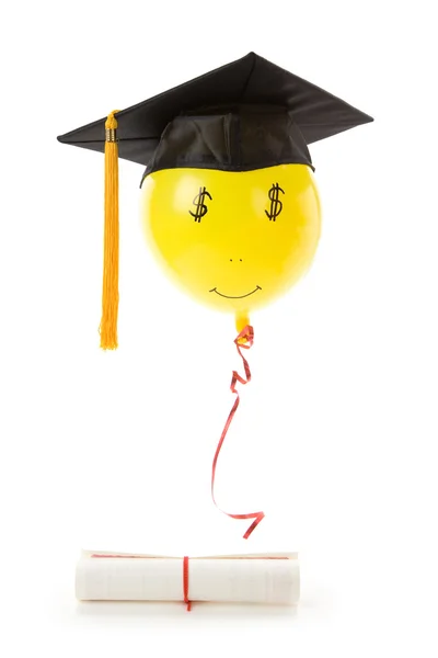 Ballong och svart mortarboard — Stockfoto