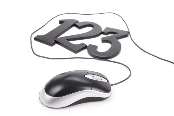 123 and computer mouse — Stock Photo, Image