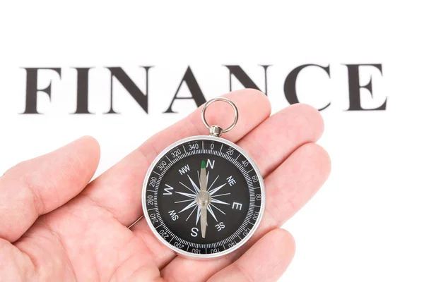 Headline finance and Compass — Stock Photo, Image