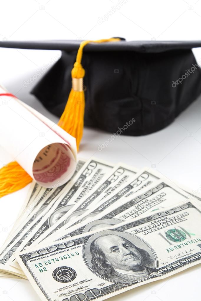 Black Mortarboard and dollar