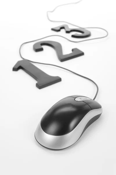 123 and computer mouse — Stock Photo, Image