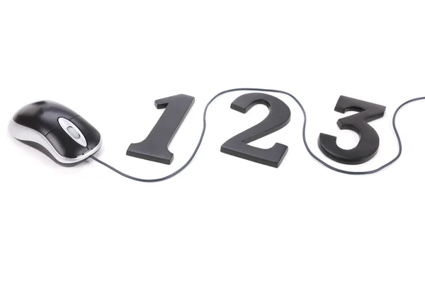 123 and computer mouse — Stock Photo, Image