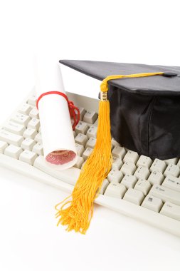 siyah kolej ve bilgisayar klavye