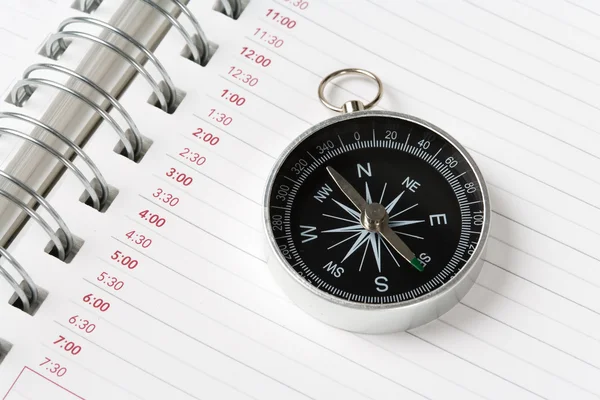 Kalender agenda och kompass — Stockfoto