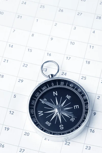 Calendar and compass — Stock Photo, Image