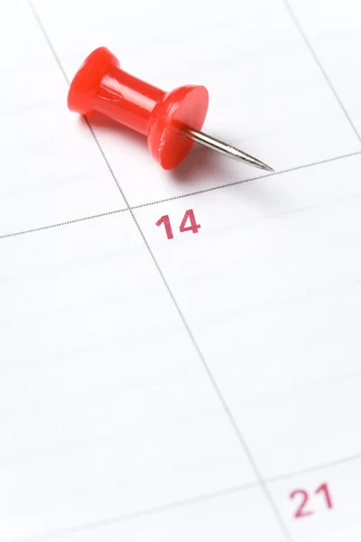 Kalender och häftstift — Stockfoto