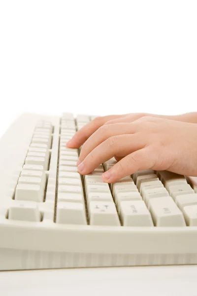 Child hand and Keyboard — Stock Photo, Image