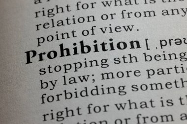 Sahte sözlük kelimesi, yasağın sözlük tanımı