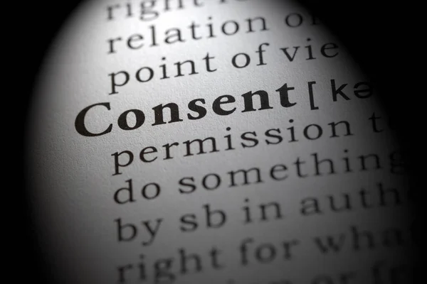 Fake Dictionary Word Dictionary Definition Consent — Stock Photo, Image