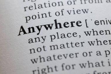 Sahte sözlük kelimesi, herhangi bir yerin sözlük tanımı