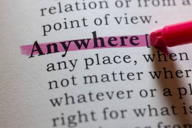 Sahte sözlük kelimesi, herhangi bir yerin sözlük tanımı