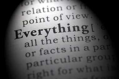 Sahte sözlük kelimesi, her şeyin sözlük tanımı