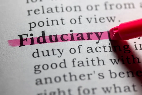Falešný Slovník Slovník Definice Fiduciary — Stock fotografie