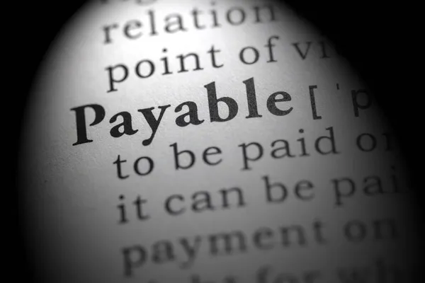 Fake Dictionary Word Dictionary Definition Payable — Stock Photo, Image